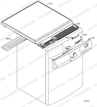 Взрыв-схема стиральной машины Zanussi ZKH2105 - Схема узла Command panel 037